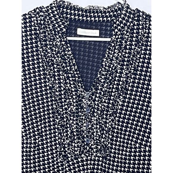 Coldwater Creek Womens 2X Black White Chevron Print Long Sleeve Pullover Blouse - Picture 8 of 9